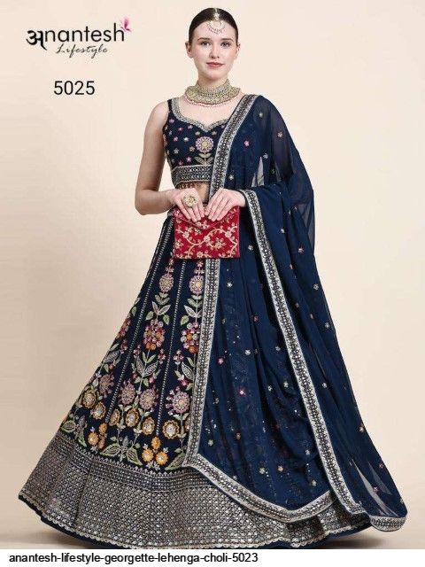 Khushi Lifestyle Wedding Wear Ladies Designer Blue Embroidered Lehenga Choli  at Rs 1775 in Surat