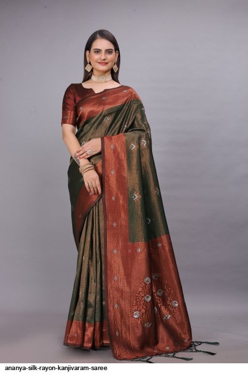 Blue Shaded Designer Rayon Silk Saree