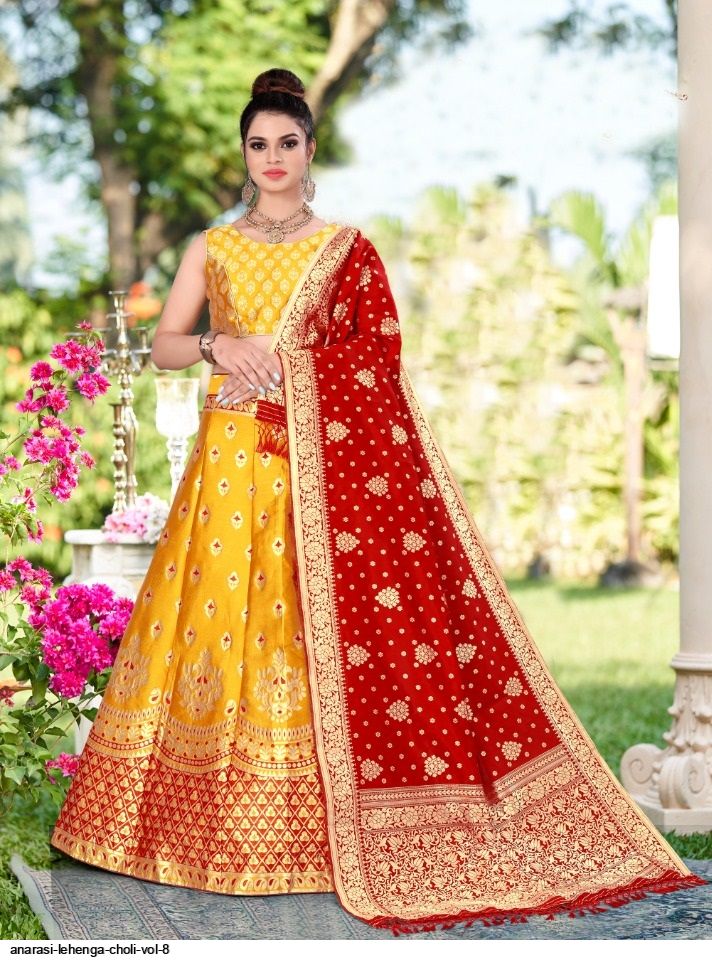 Bollywood Lehenga Choli Brocade Fabric Lehengha With Inner Cancan Canvas  Semi Stitch Weeding Wear Choli Dress - Etsy