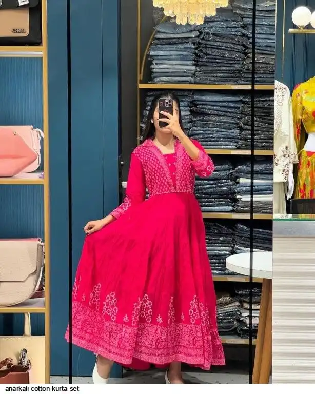 ANARKALI COTTON KURTA SET D