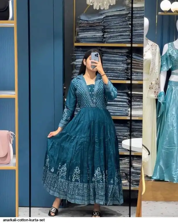 ANARKALI COTTON KURTA SET A