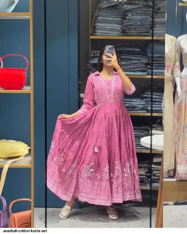ANARKALI COTTON KURTA SET E