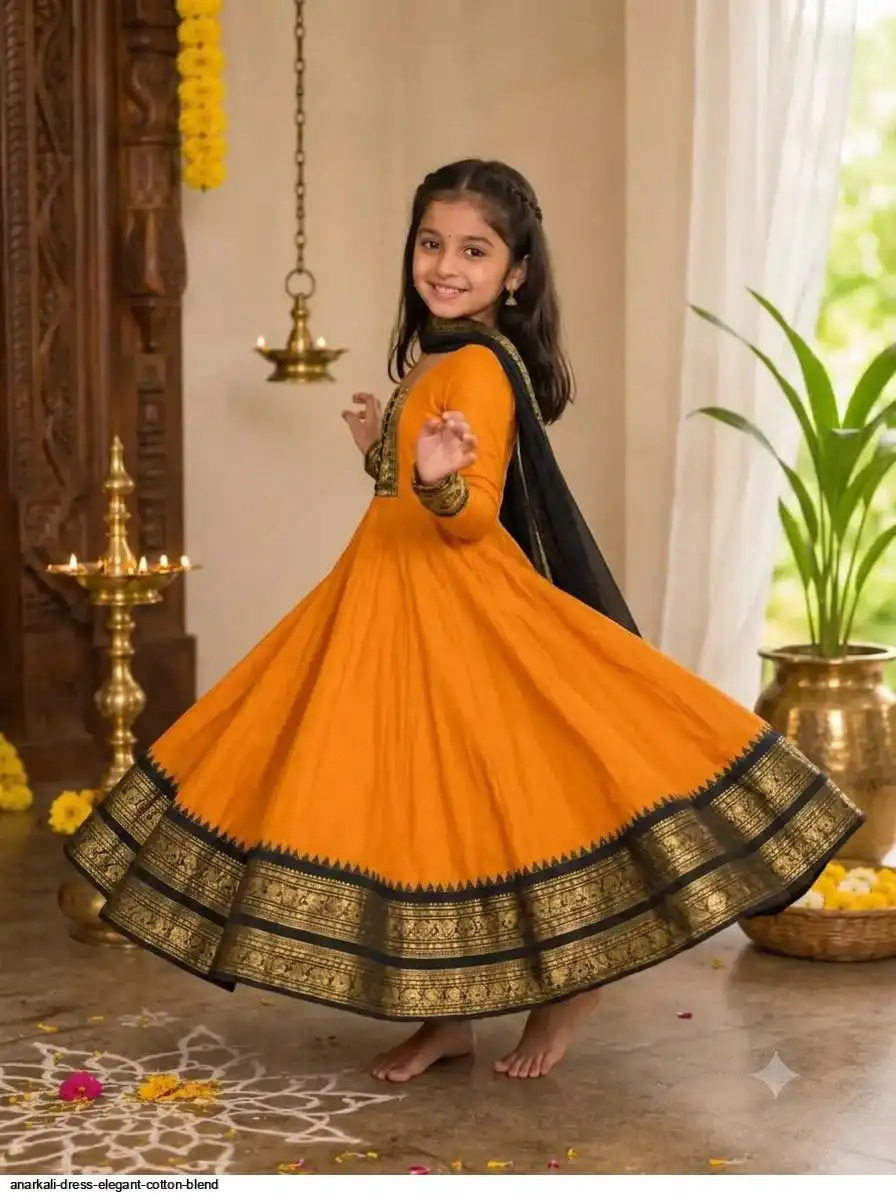 ANARKALI DRESS ELEGANT COTTON BLEND C