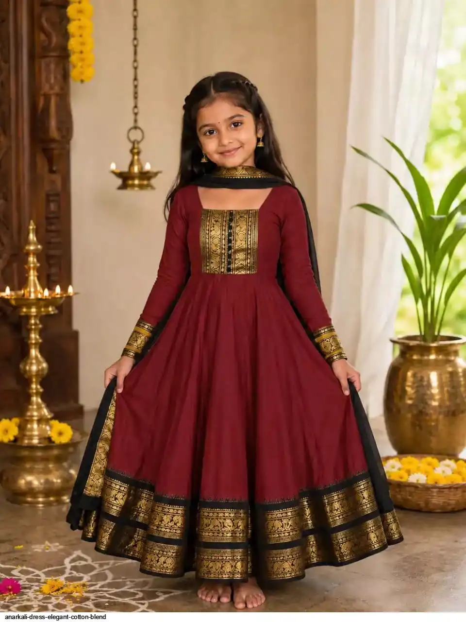 ANARKALI DRESS ELEGANT COTTON BLEND E