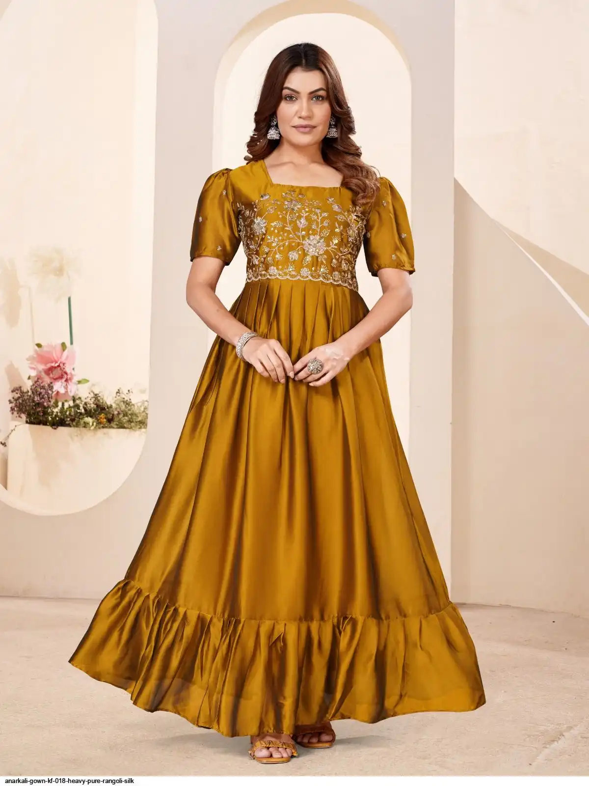 anarkali dress for festival Pink Georgette Anarkali Suit For Indian & Pakistani Wedding Festival
