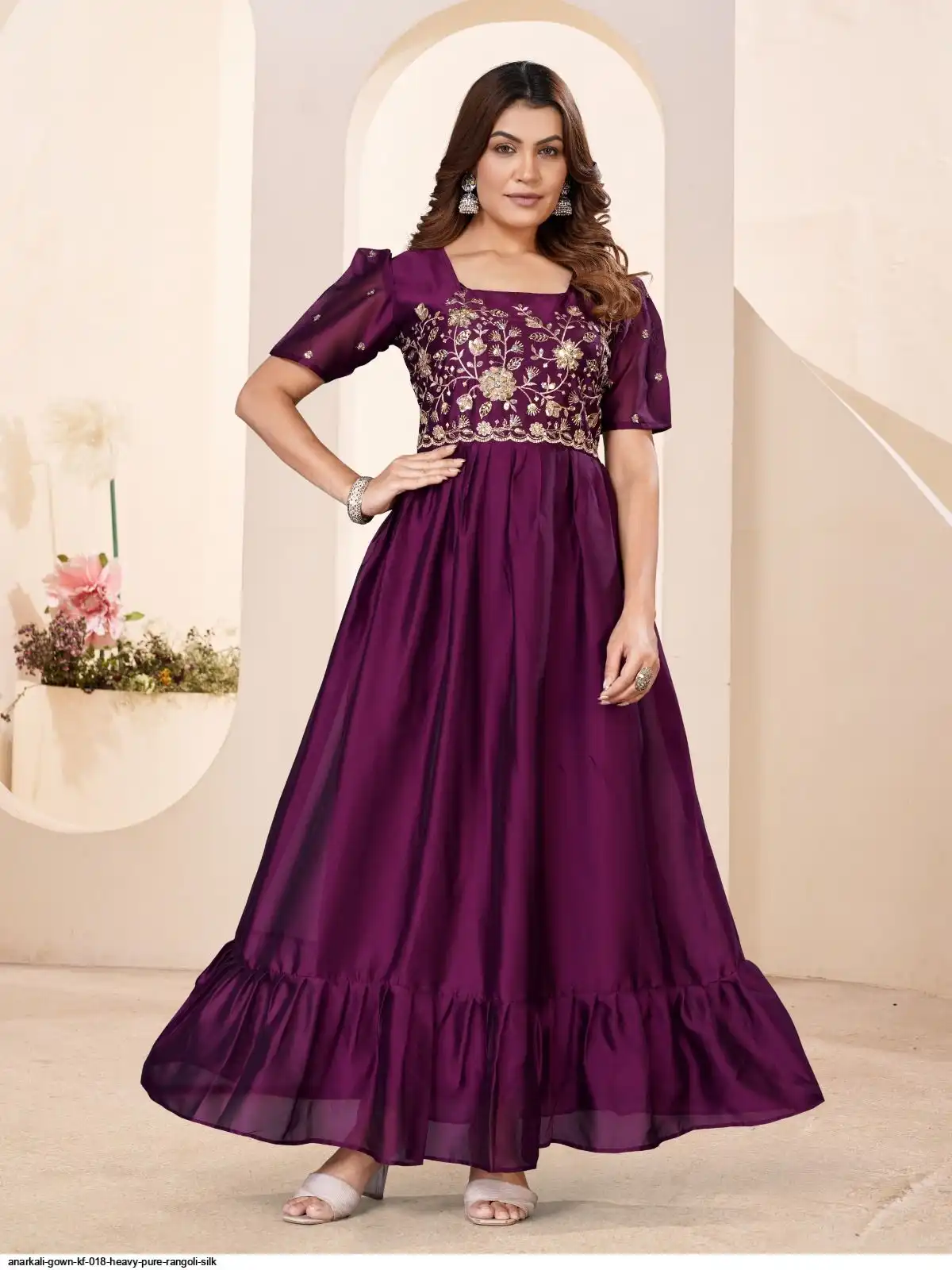 ANARKALI GOWN KF 018 HEAVY PURE RANGOLI SILK 3