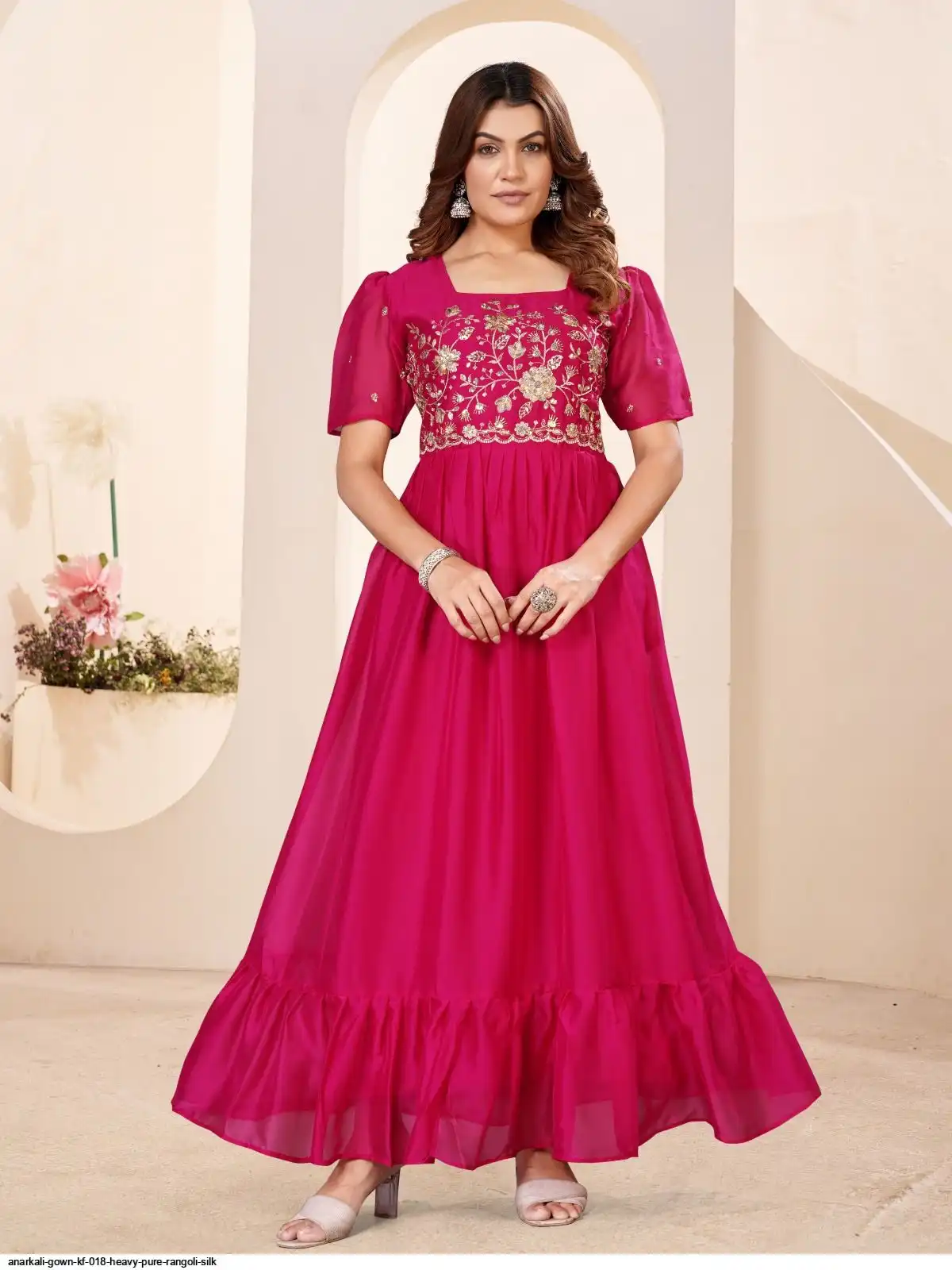 ANARKALI GOWN KF 018 HEAVY PURE RANGOLI SILK 4