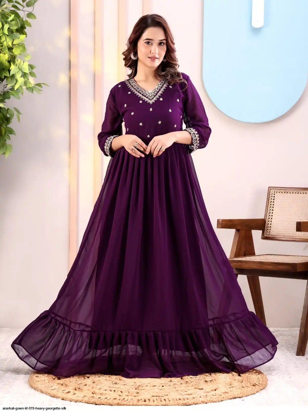 ANARKALI GOWN KF 019 HEAVY GEORGETTE SILK 4
