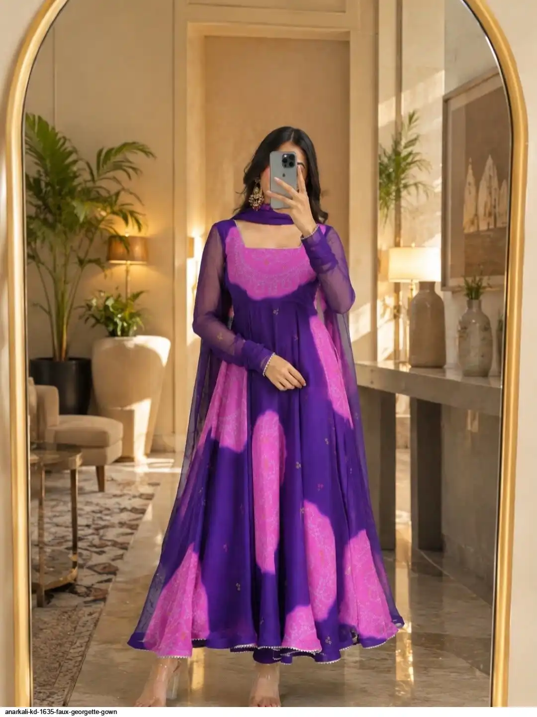 ANARKALI KD 1635 FAUX GEORGETTE GOWN 1