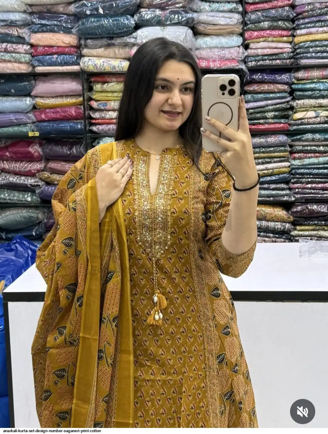 ANARKALI KURTA SET DESIGN NUMBER SAGANERI PRINT COTTON 3