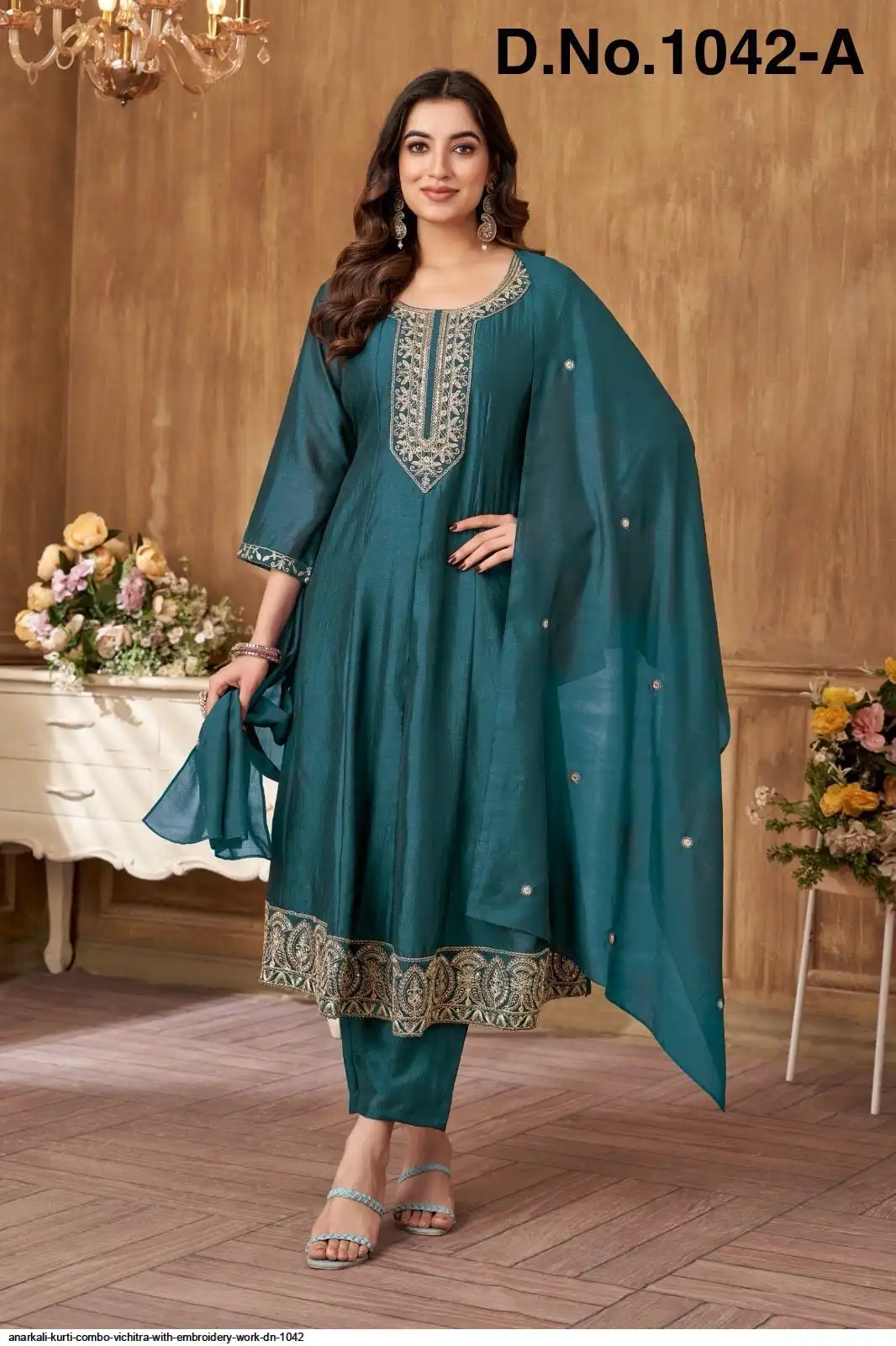 ANARKALI KURTI COMBO VICHITRA WITH EMBROIDERY WORK DN 1042 B