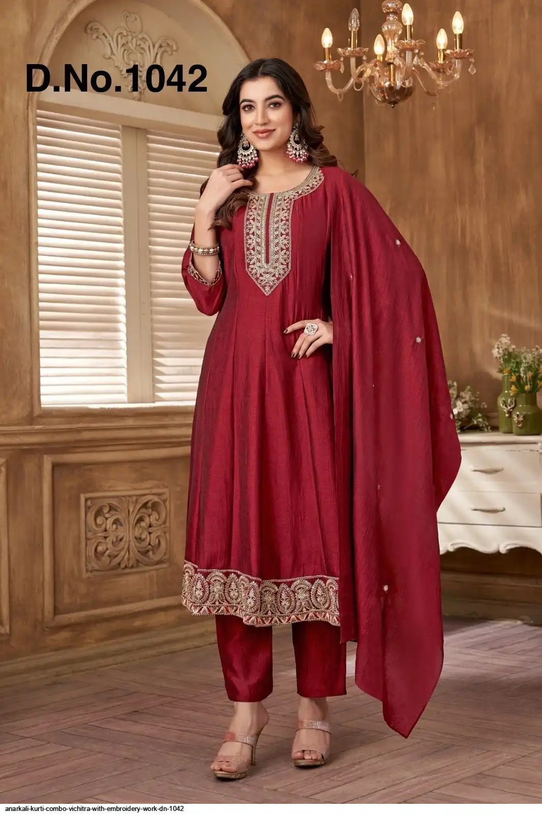 ANARKALI KURTI COMBO VICHITRA WITH EMBROIDERY WORK DN 1042 D