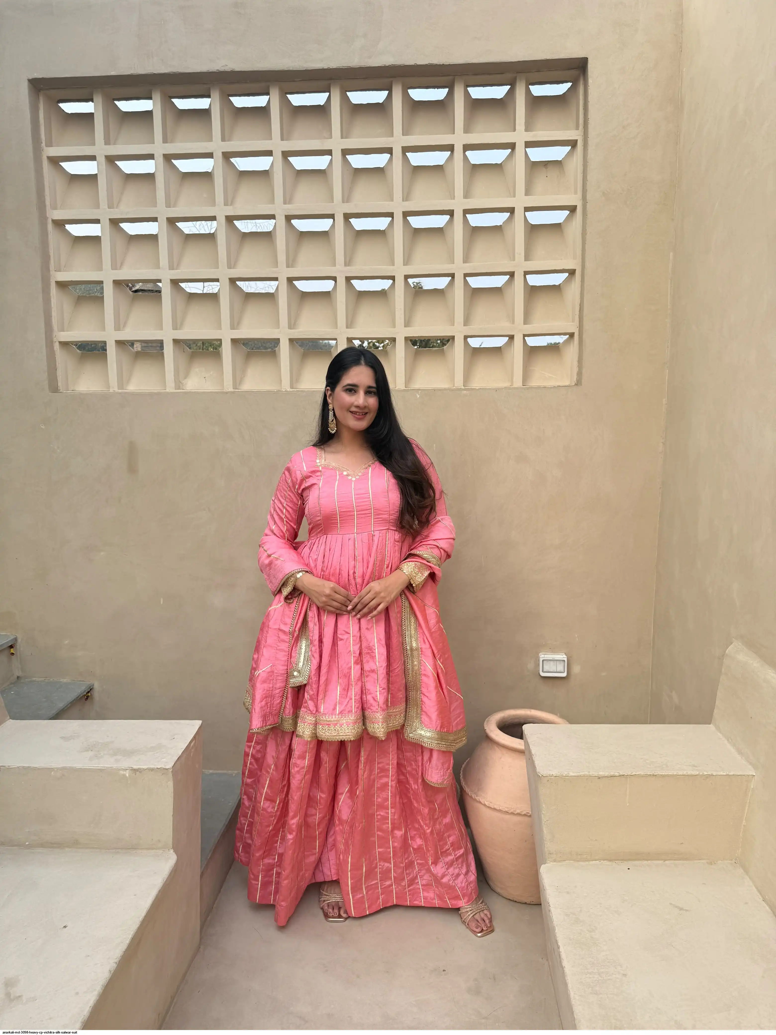 ANARKALI MD 3098 HEAVY CP VICHITRA SILK SALWAR SUIT 1
