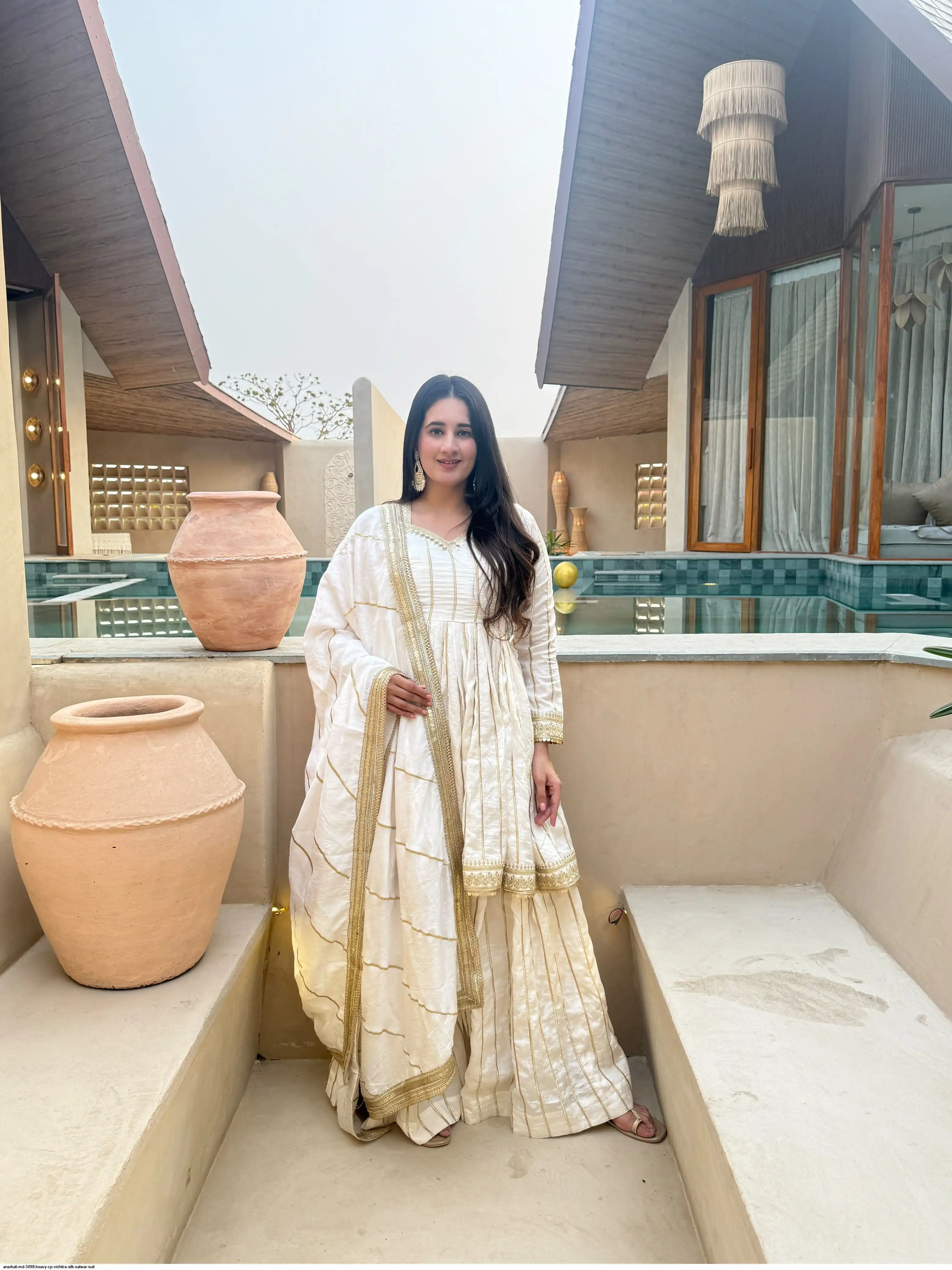 ANARKALI MD 3098 HEAVY CP VICHITRA SILK SALWAR SUIT 2