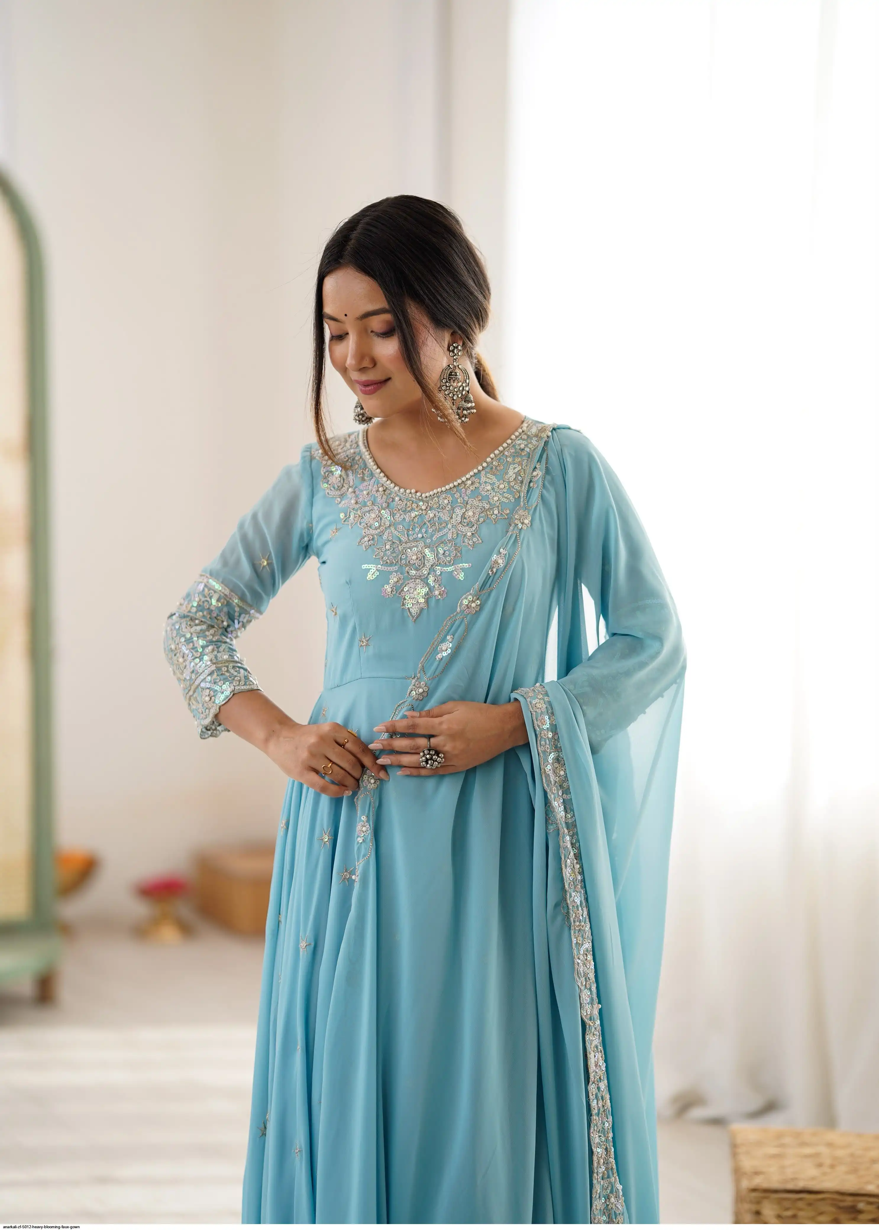 ANARKALI ZF 5012 HEAVY BLOOMING FAUX GOWN 2