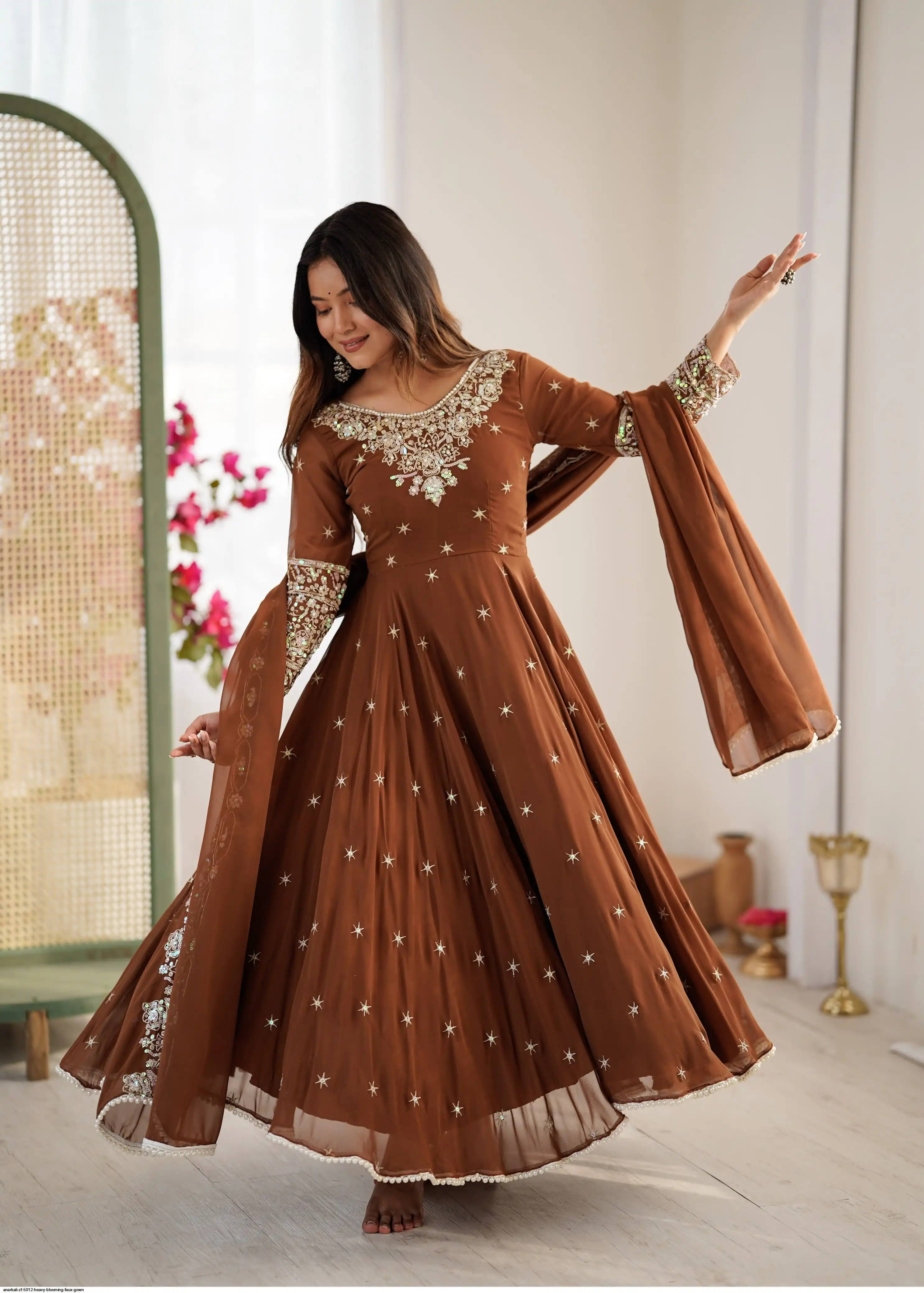 ANARKALI ZF 5012 HEAVY BLOOMING FAUX GOWN 5