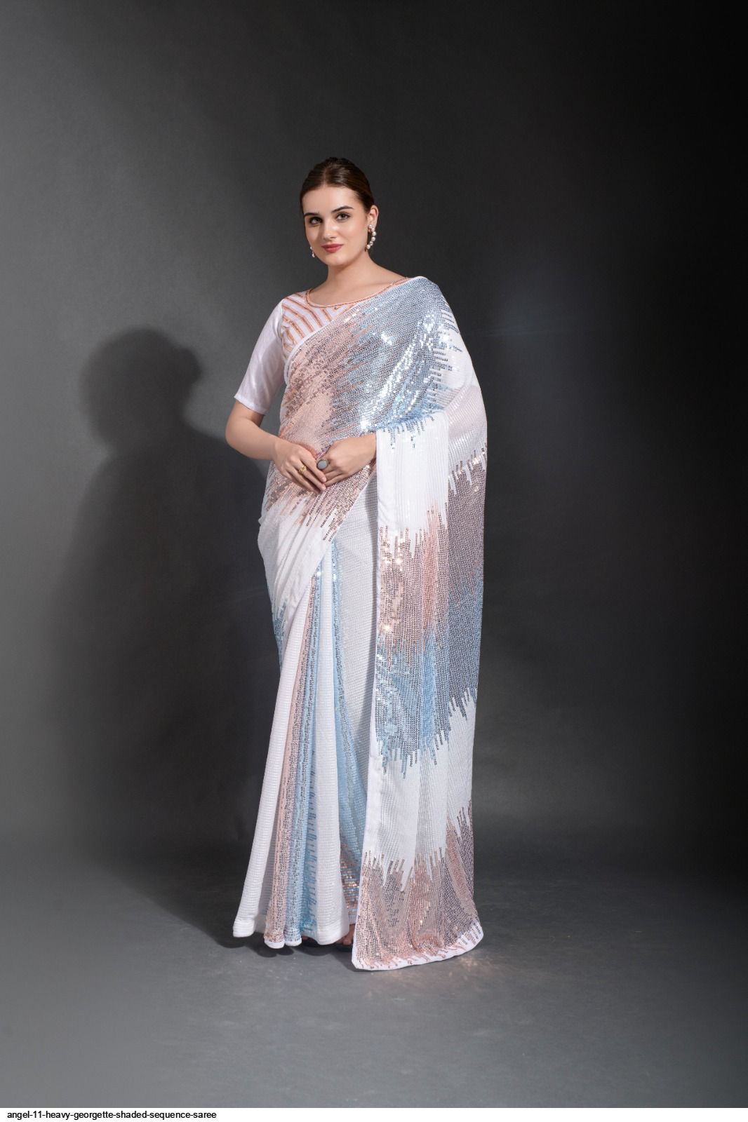 ANGEL 11 HEAVY GEORGETTE SHADED SEQUENCE SAREE