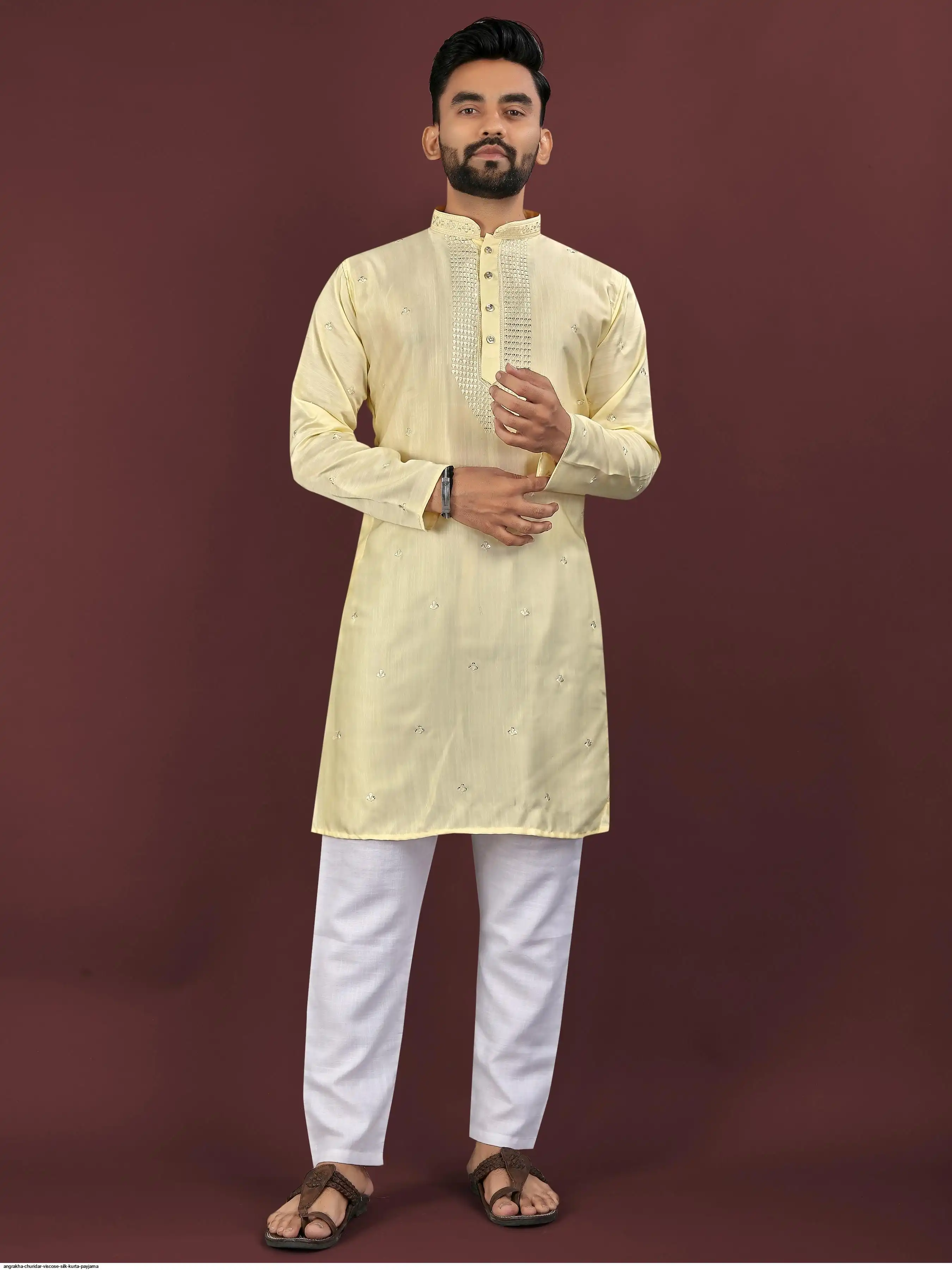 ANGRAKHA CHURIDAR VISCOSE SILK KURTA PAYJAMA 2