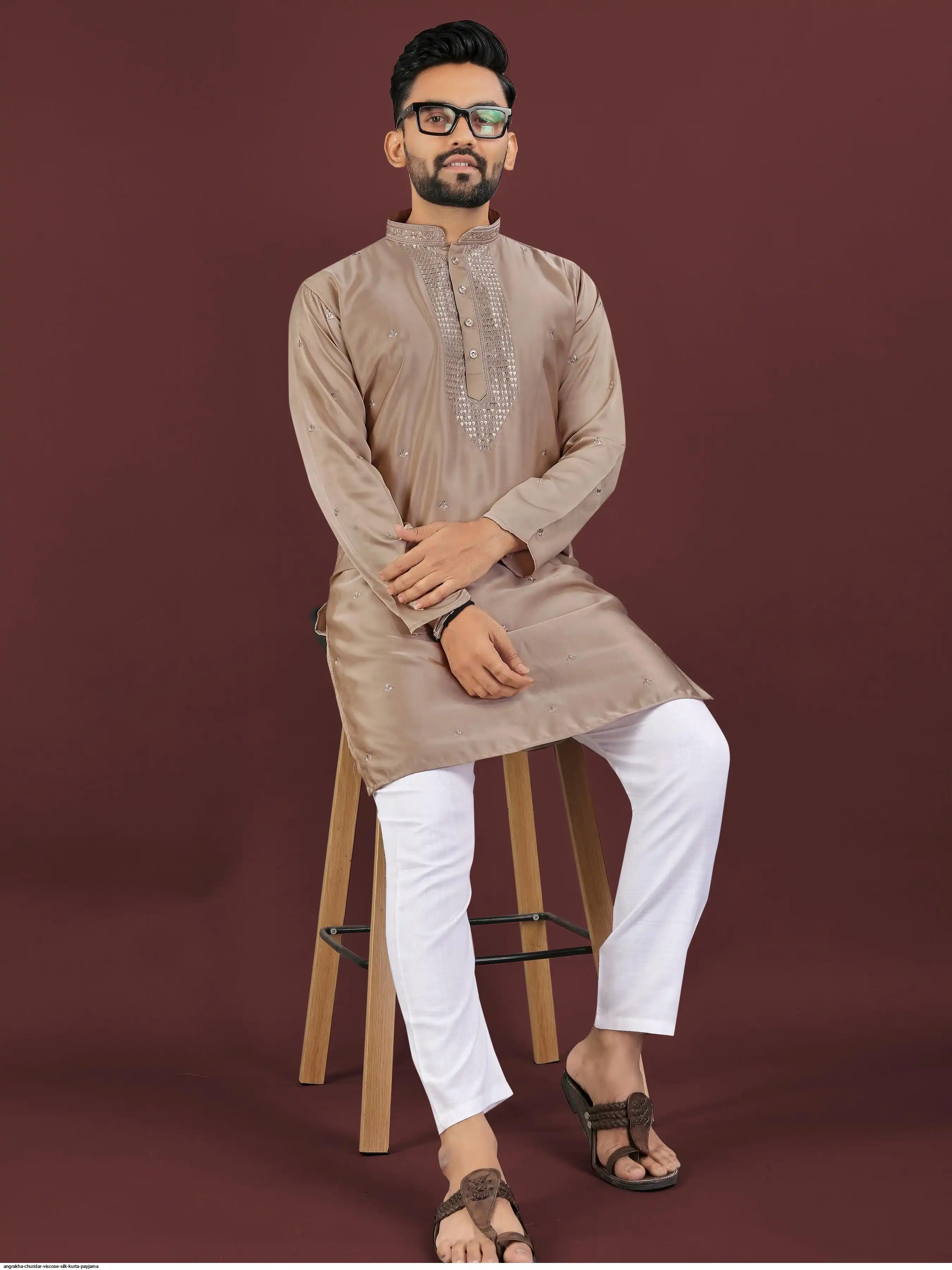 ANGRAKHA CHURIDAR VISCOSE SILK KURTA PAYJAMA 3
