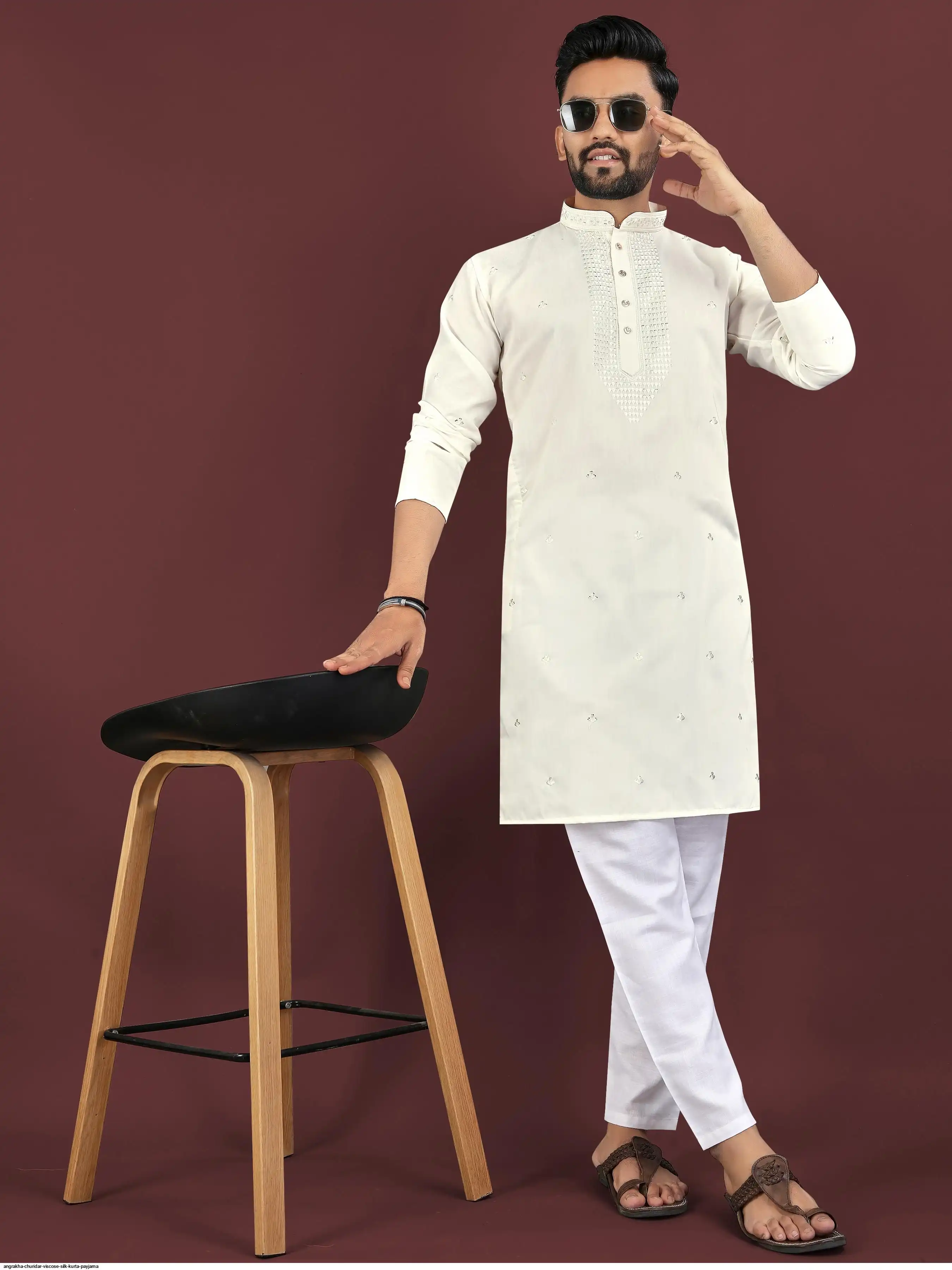 ANGRAKHA CHURIDAR VISCOSE SILK KURTA PAYJAMA 5