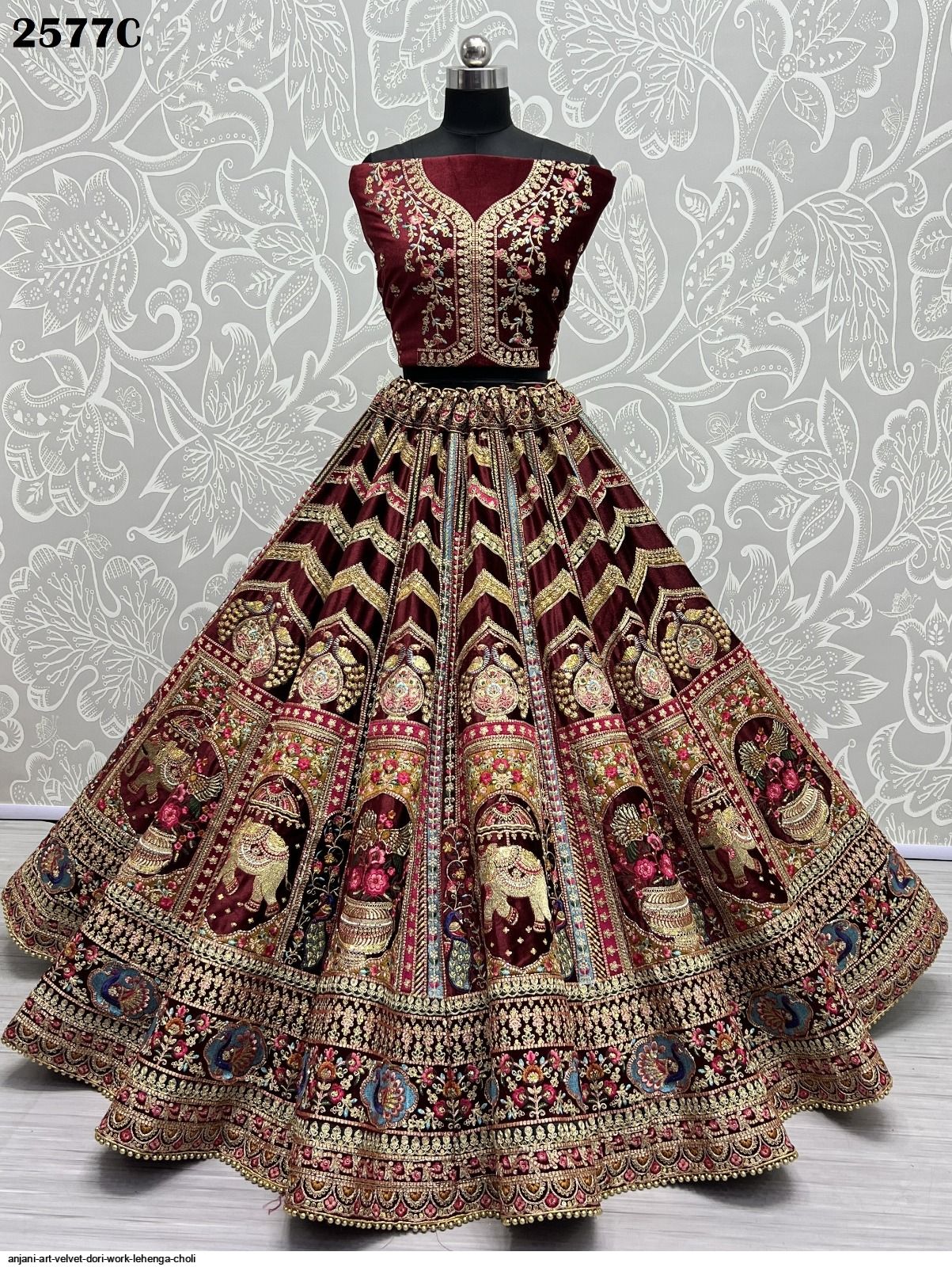 Velvet - Dori Work - Lehenga Choli Online in Latest and Trendy Designs at  Utsav Fashion