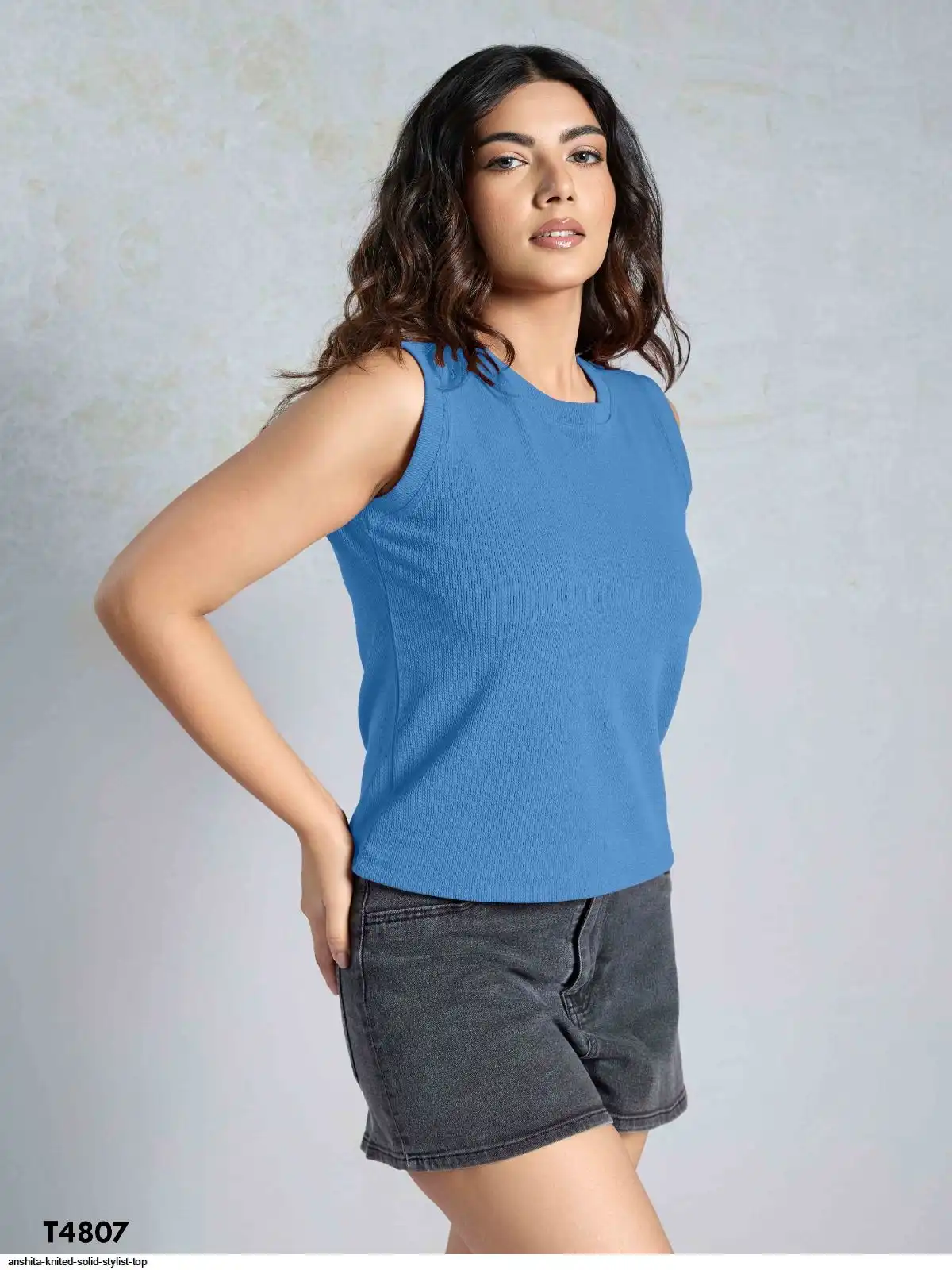 ANSHITA KNITED SOLID STYLIST TOP 4807