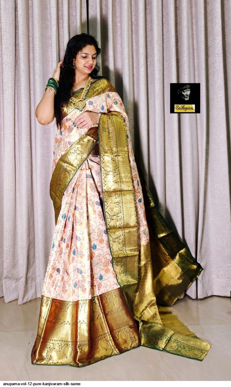 Traditional Design - Handwoven Kanjivaram Silk Saree - Pure Zari - PVM –  Panjavarnam