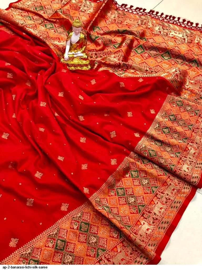 AP 2 BANARASI LICHI SILK SAREE E