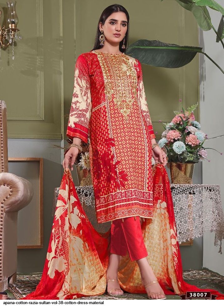 APANA COTTON RAZIA SULTAN vol 38 Cotton dress material