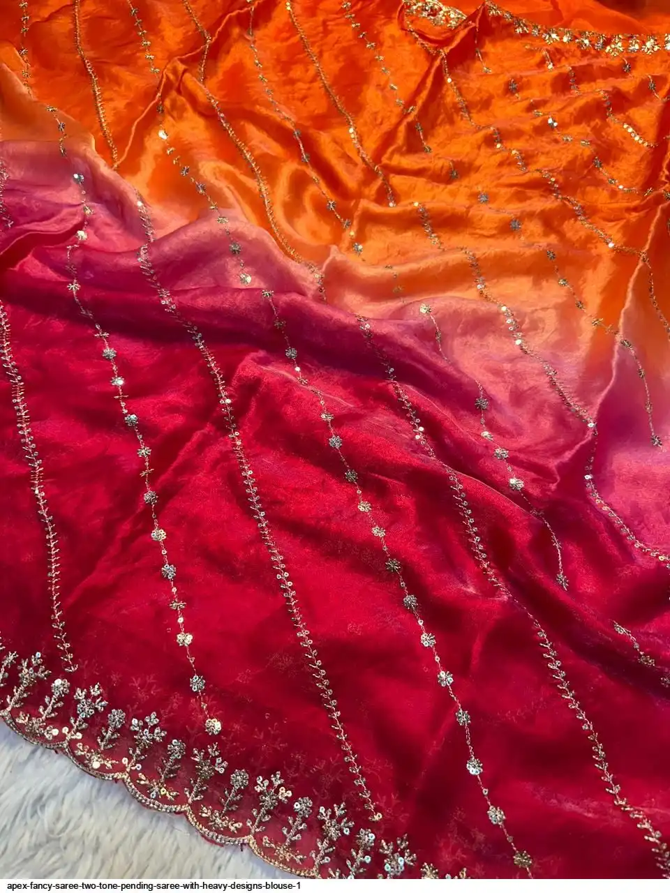 APEX FANCY SAREE TWO TONE PENDING WITH HEAVY DESIGNS BLOUSE 1 C