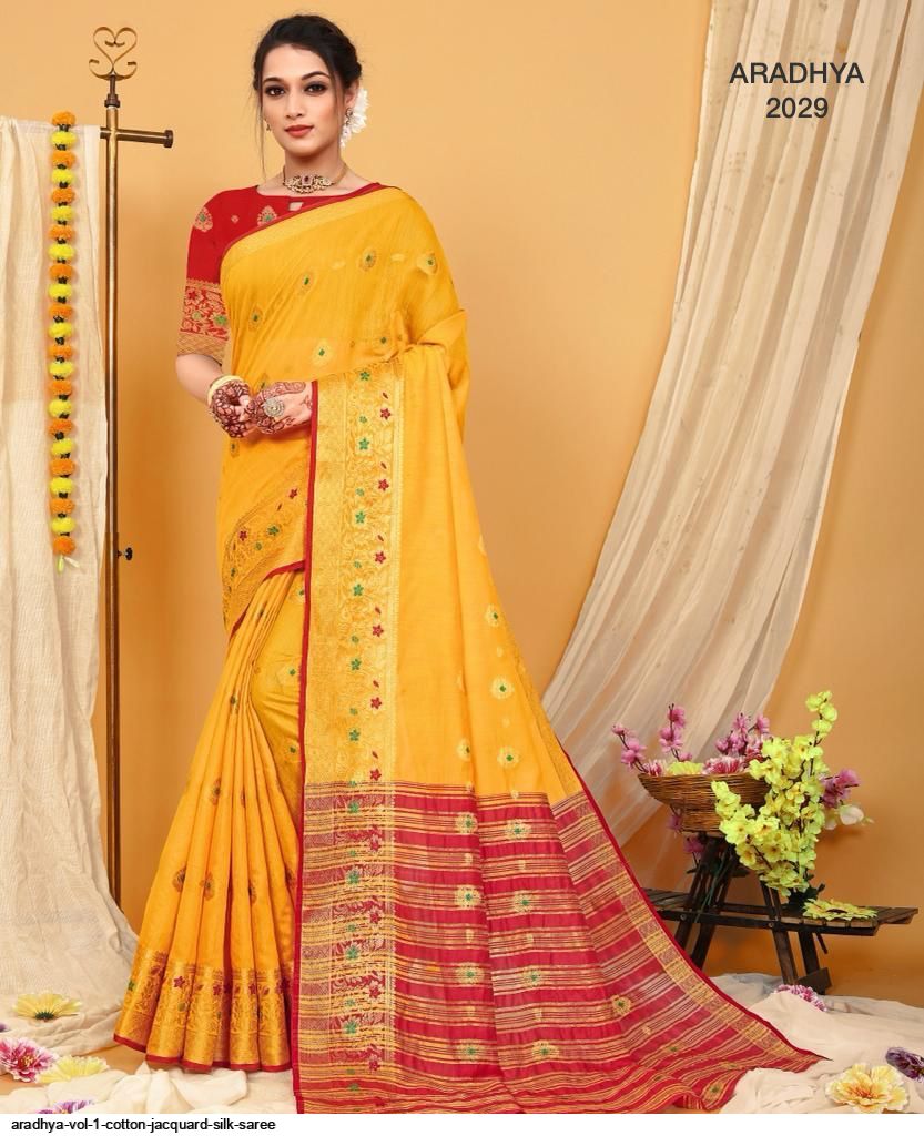 ARADHYA Vol 1 COTTON JACQUARD SILK saree