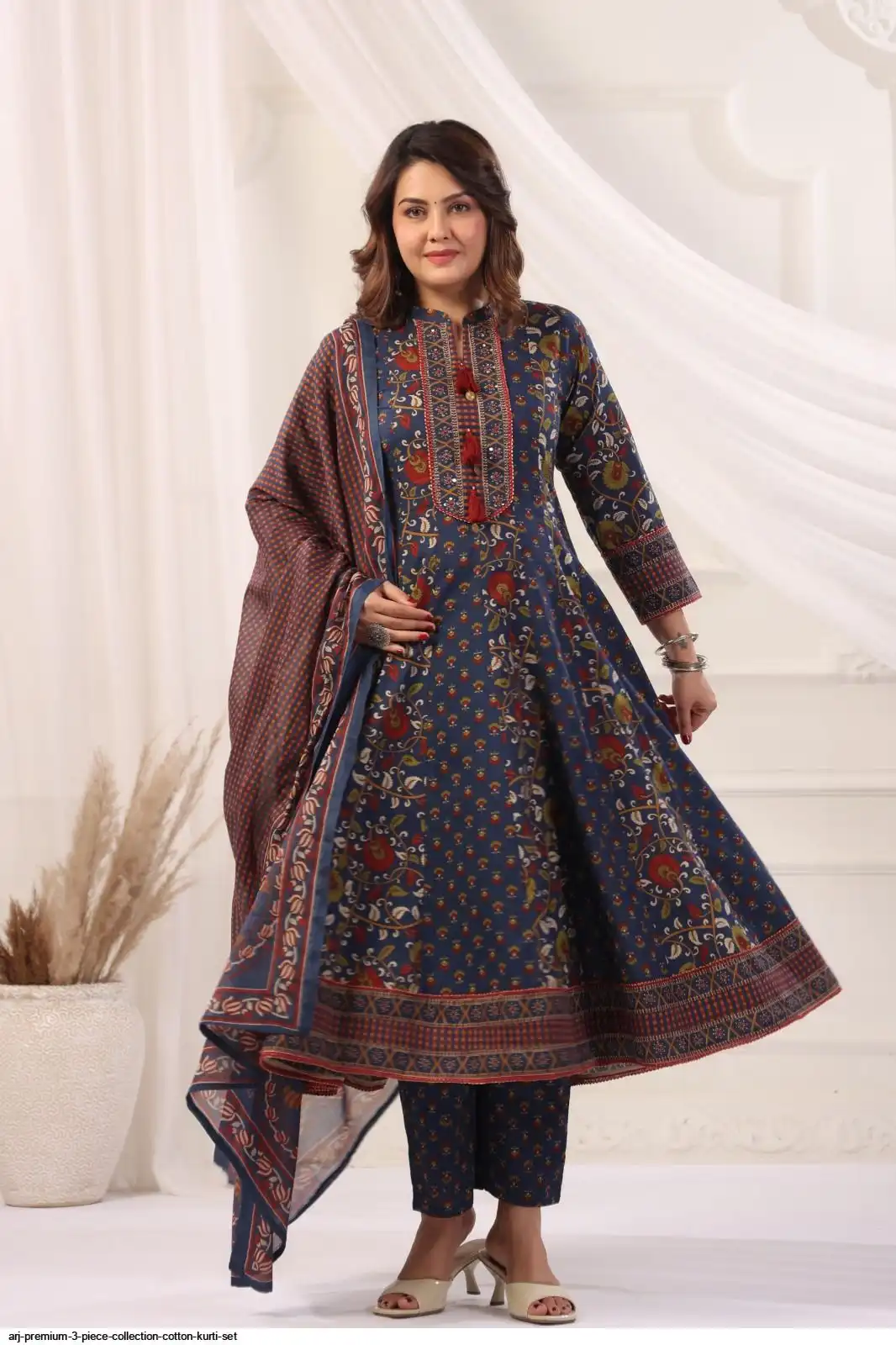 ARJ PREMIUM 3 PIECE COLLECTION COTTON KURTI SET A