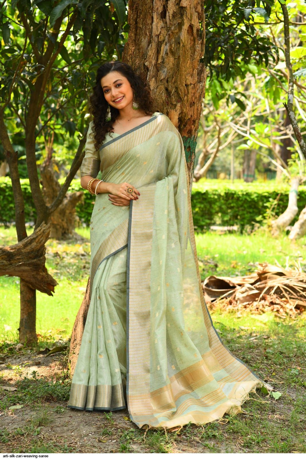 Red Color Raw Silk Zari Weaving Saree with Unstitched Blouse