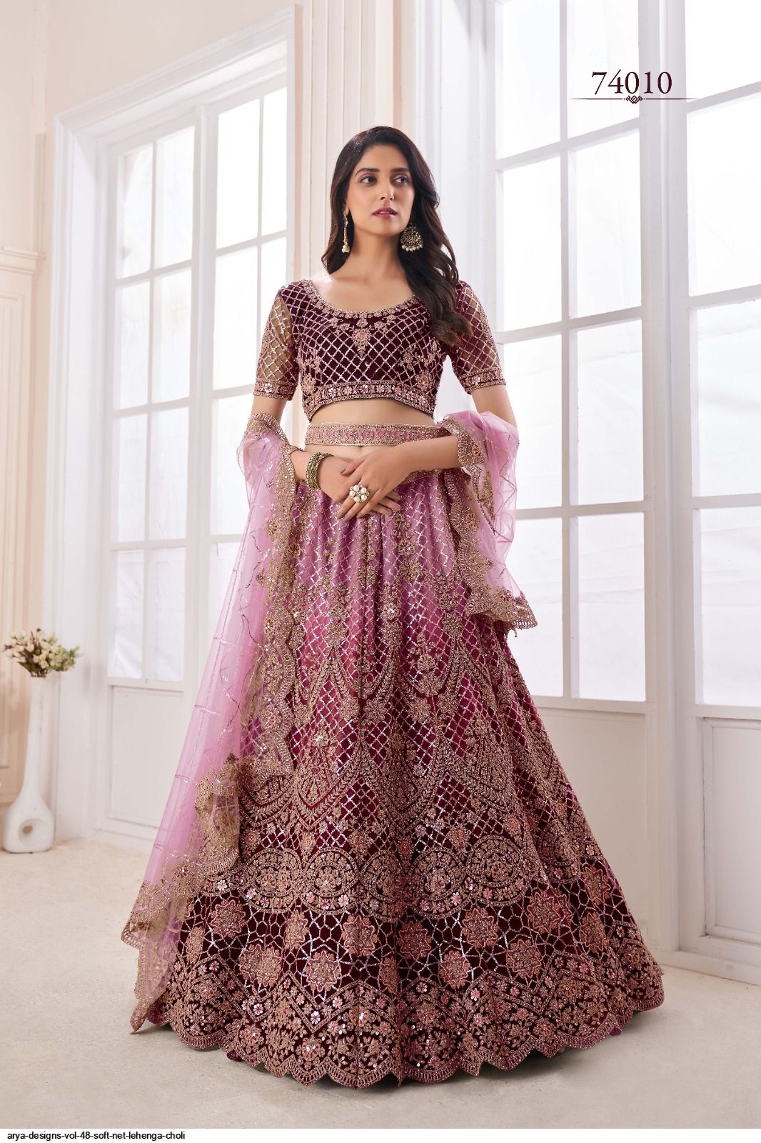 ARYA DESIGNS VOL 48 SOFT NET LEHENGA CHOLI 74010