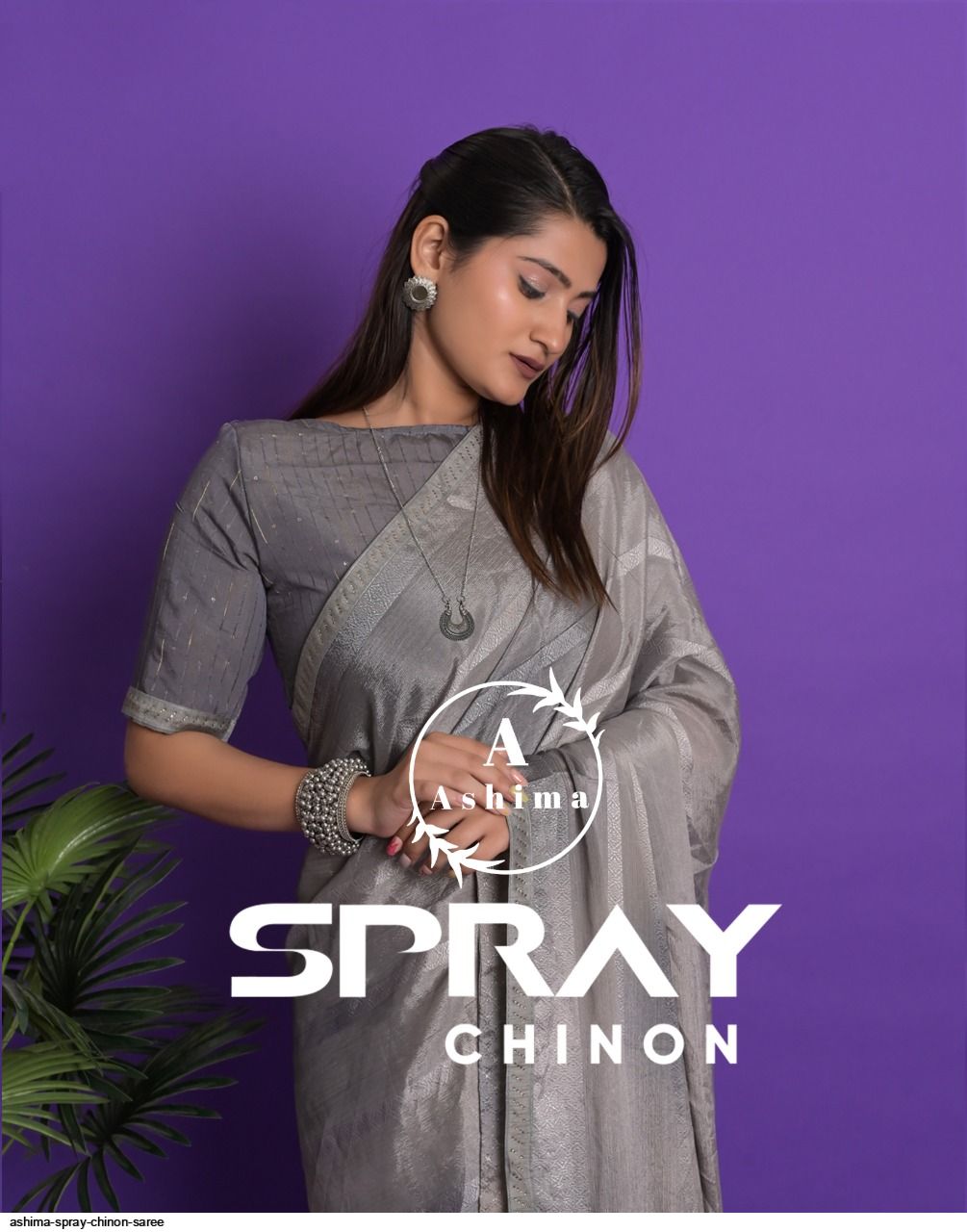 ASHIMA SPRAY CHINON saree