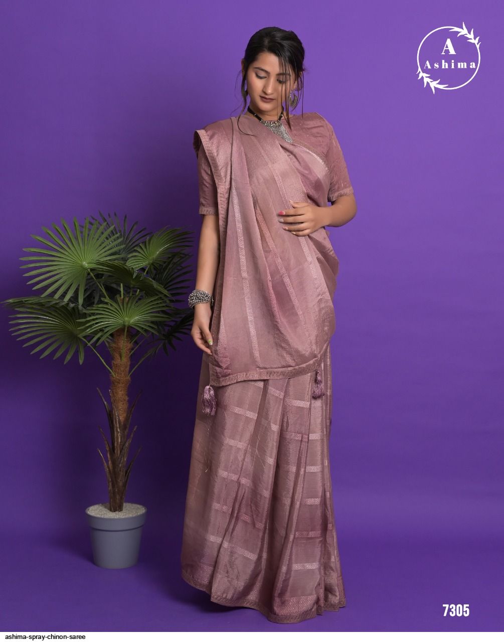 ASHIMA SPRAY CHINON saree