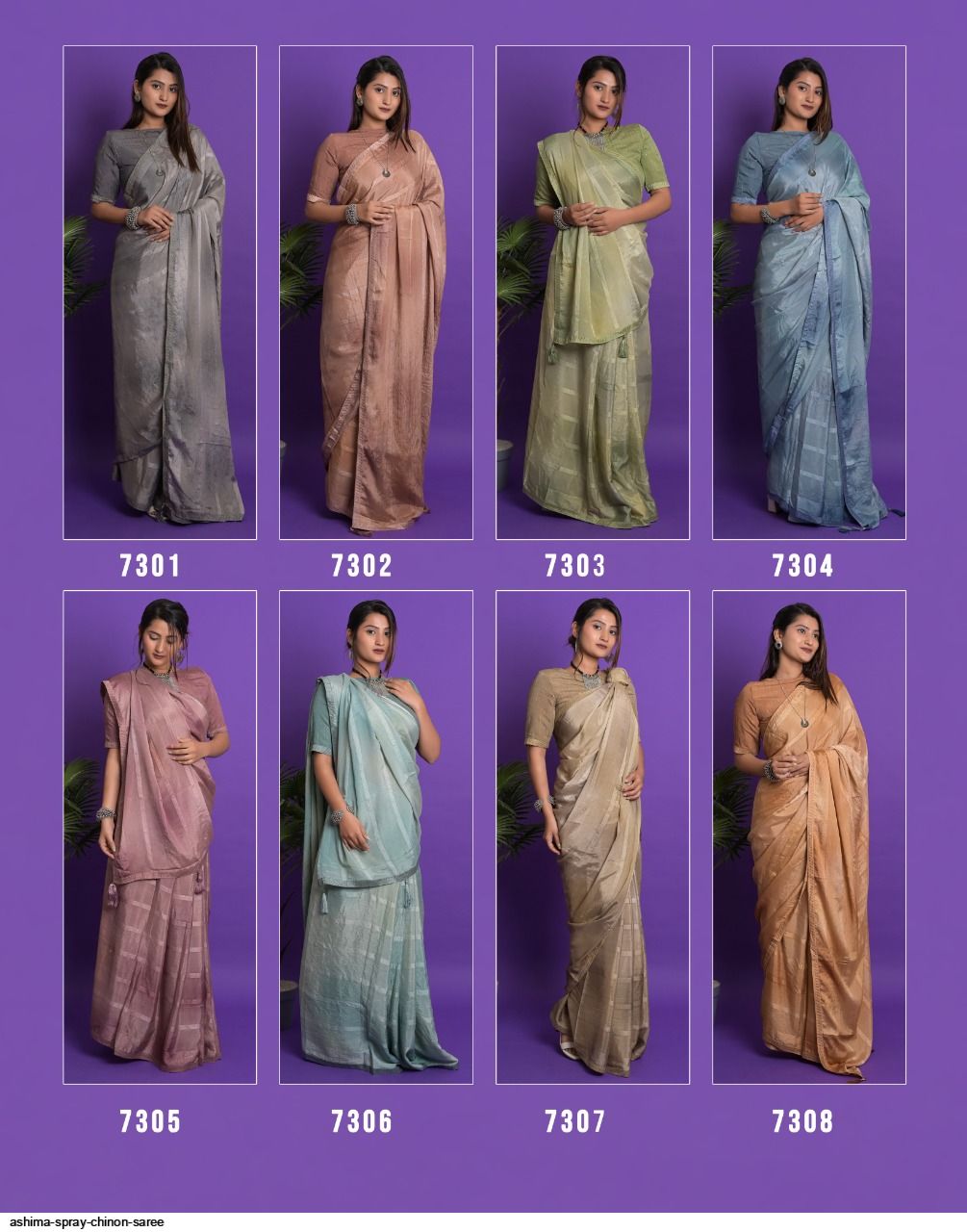 ASHIMA SPRAY CHINON saree