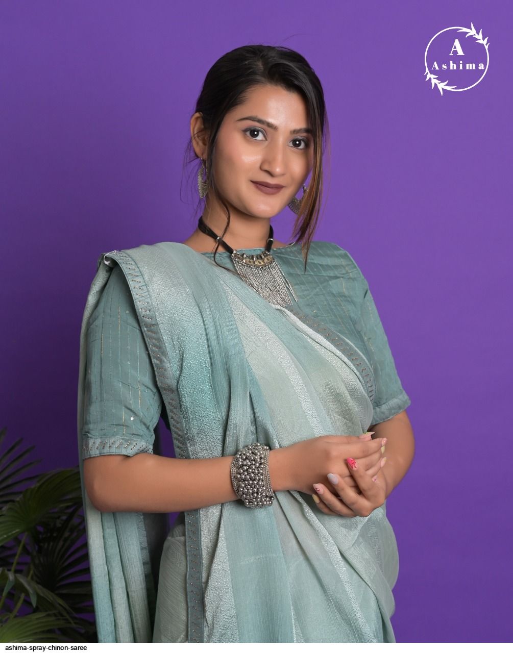 ASHIMA SPRAY CHINON saree