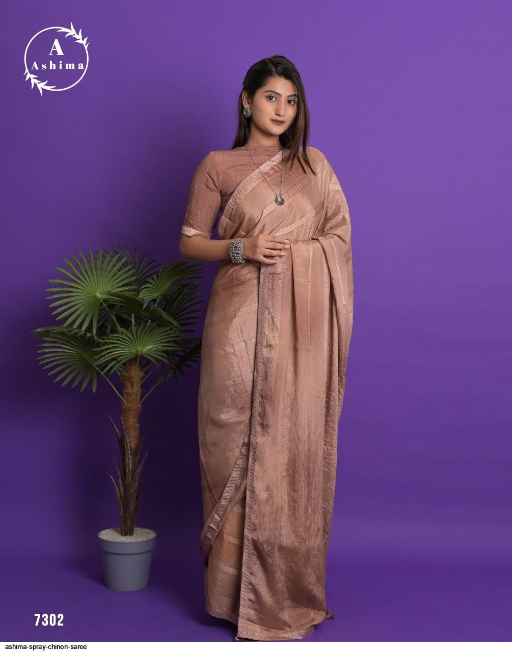 ASHIMA SPRAY CHINON saree