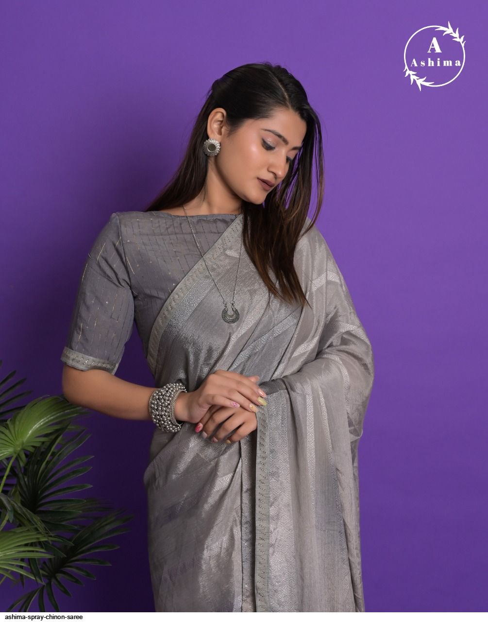 ASHIMA SPRAY CHINON saree