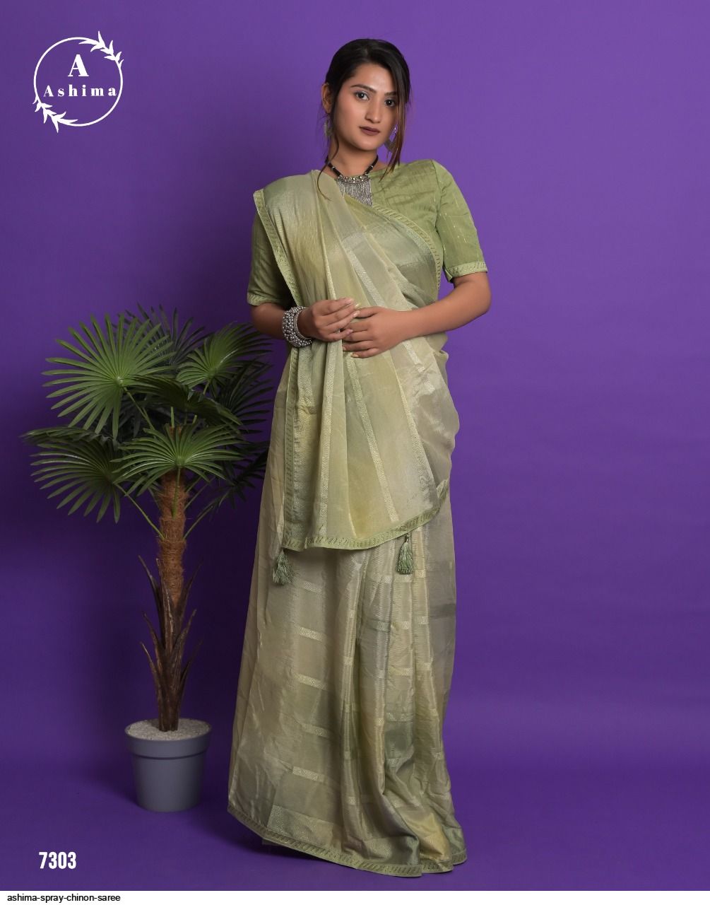 ASHIMA SPRAY CHINON saree