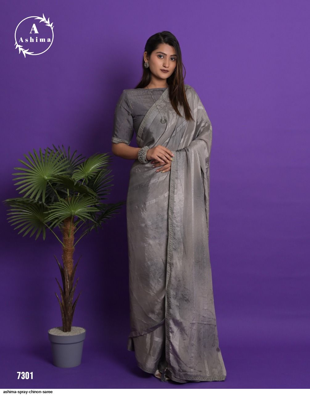 ASHIMA SPRAY CHINON saree