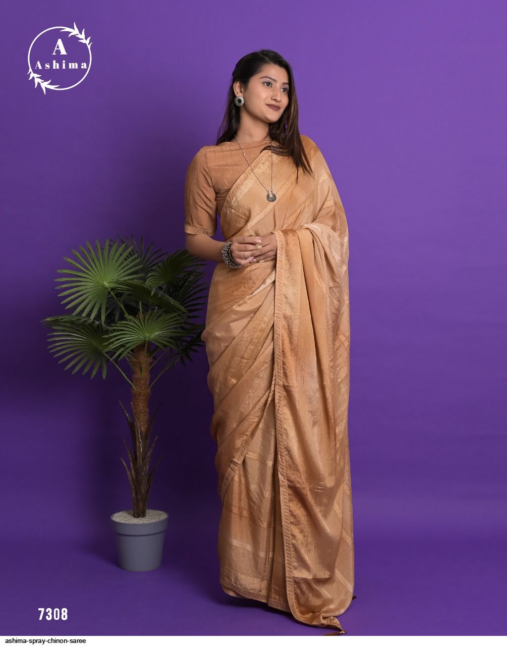 ASHIMA SPRAY CHINON saree