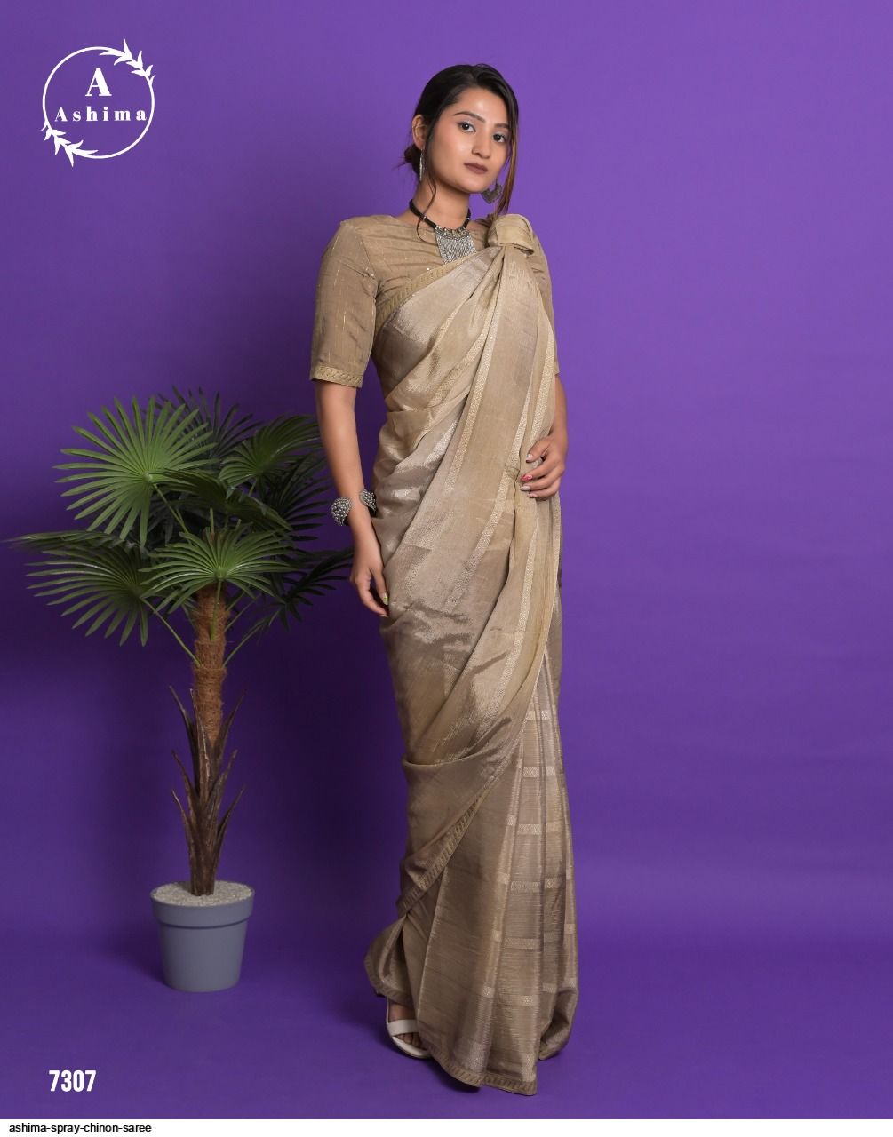 ASHIMA SPRAY CHINON saree