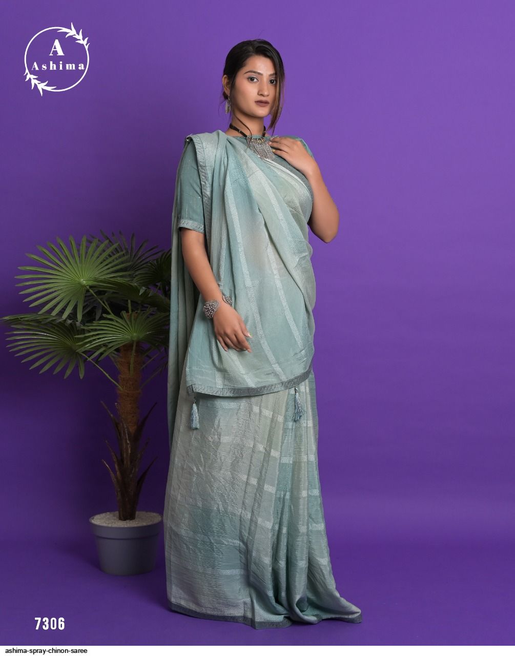 ASHIMA SPRAY CHINON saree
