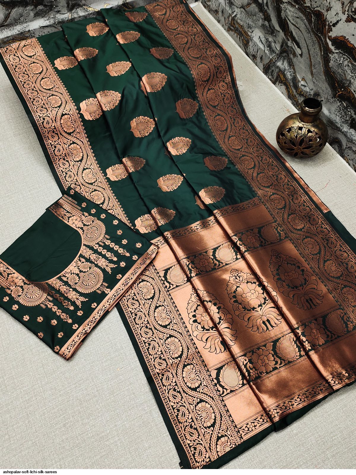 ASHOPALAV SOFT LICHI SILK SAREES A