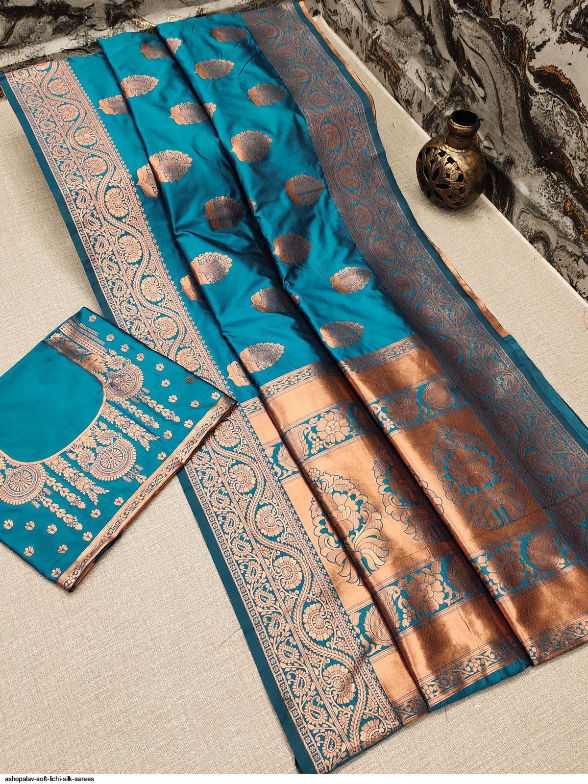 ASHOPALAV SOFT LICHI SILK SAREES E
