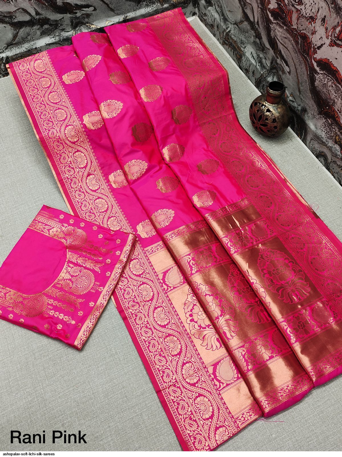 ASHOPALAV SOFT LICHI SILK SAREES C