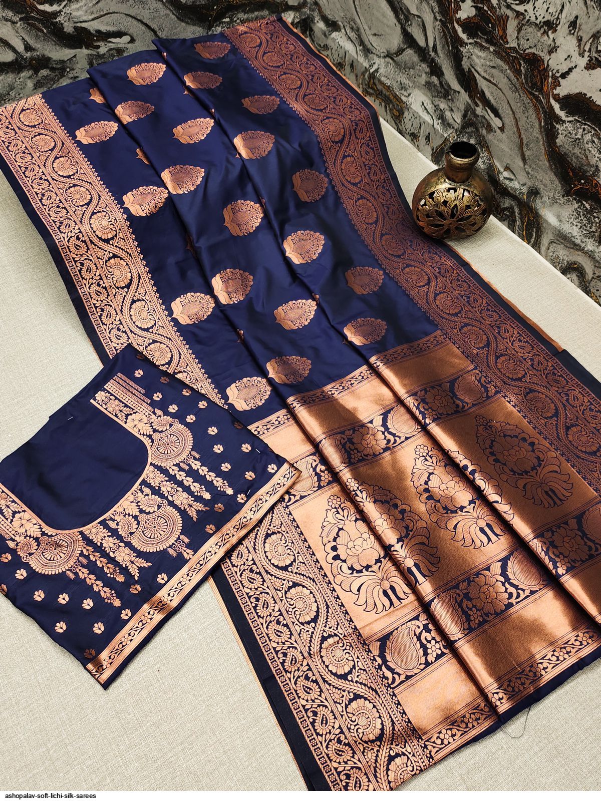 ASHOPALAV SOFT LICHI SILK SAREES B