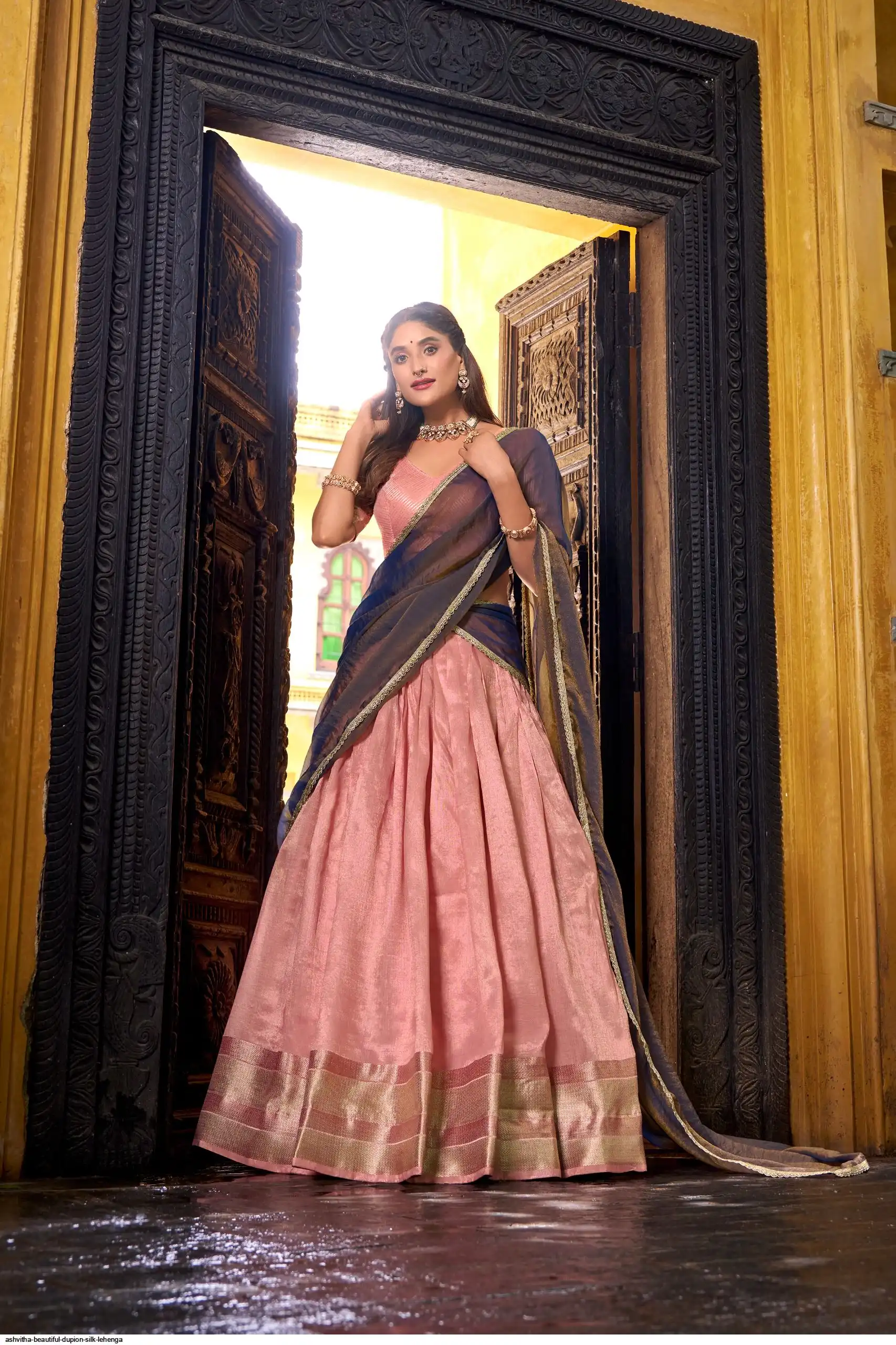 ASHVITHA BEAUTIFUL DUPION SILK LEHENGA A